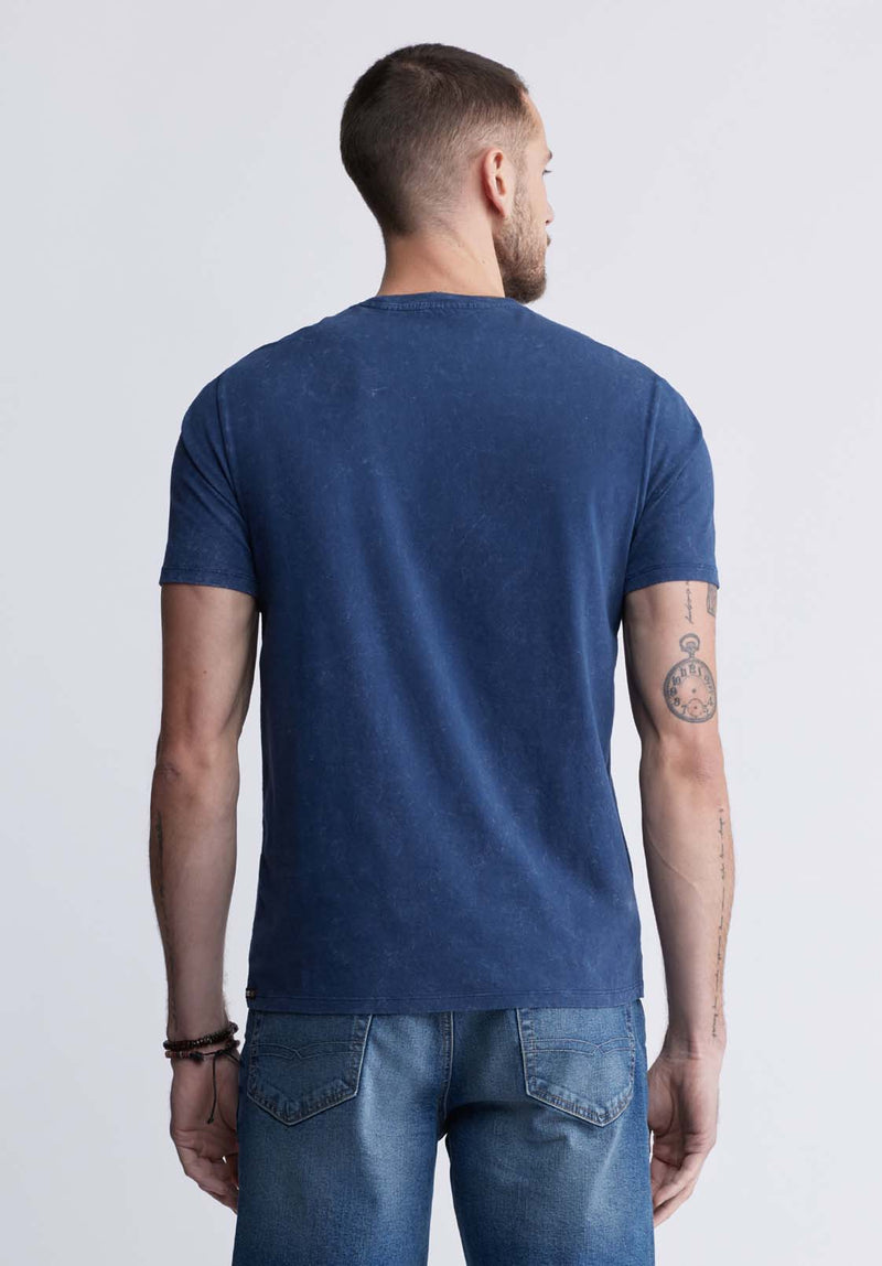 Buffalo David Bitton Tofick Men's Graphic T-shirt in Whale Blue - BM24327 Color WHALE