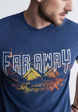 Buffalo David Bitton Tofick Men's Graphic T-shirt in Whale Blue - BM24327 Color 