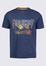 Buffalo David Bitton Tofick Men's Graphic T-shirt in Whale Blue - BM24327 Color 