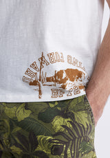 Buffalo David Bitton Toro Men's Printed T-shirt in White - BM24328 Color 