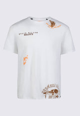 Buffalo David Bitton Toro Men's Printed T-shirt in White - BM24328 Color 