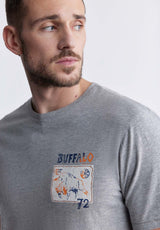 Buffalo David Bitton Tosim Men's Graphic T-shirt in Heather Grey - BM24329 Color 