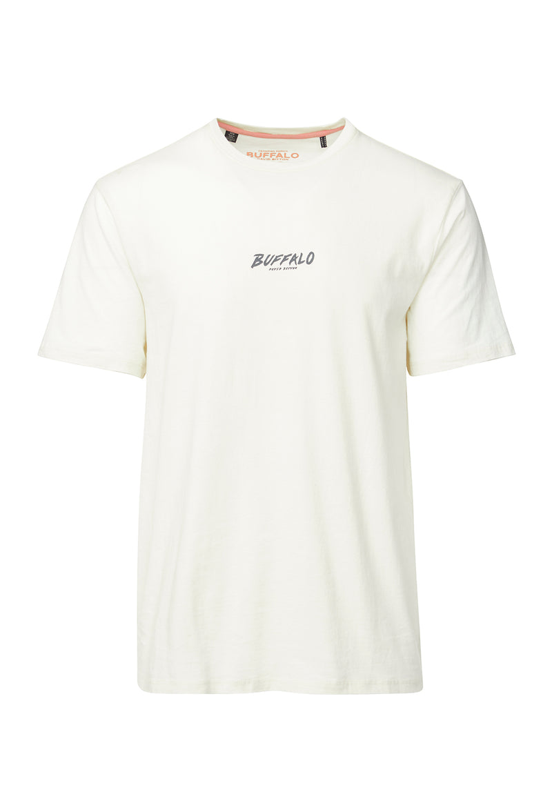 Buffalo David Bitton Tumuch Men's Short Sleeve Graphic T-shirt, White - BM24332 Color 