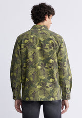 Buffalo David Bitton Jicama Men's Shirt Jacket in Sphagnum Green Print - BM24340 Color SPHAGNUM