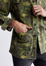 Buffalo David Bitton Jicama Men's Shirt Jacket in Sphagnum Green Print - BM24340 Color 