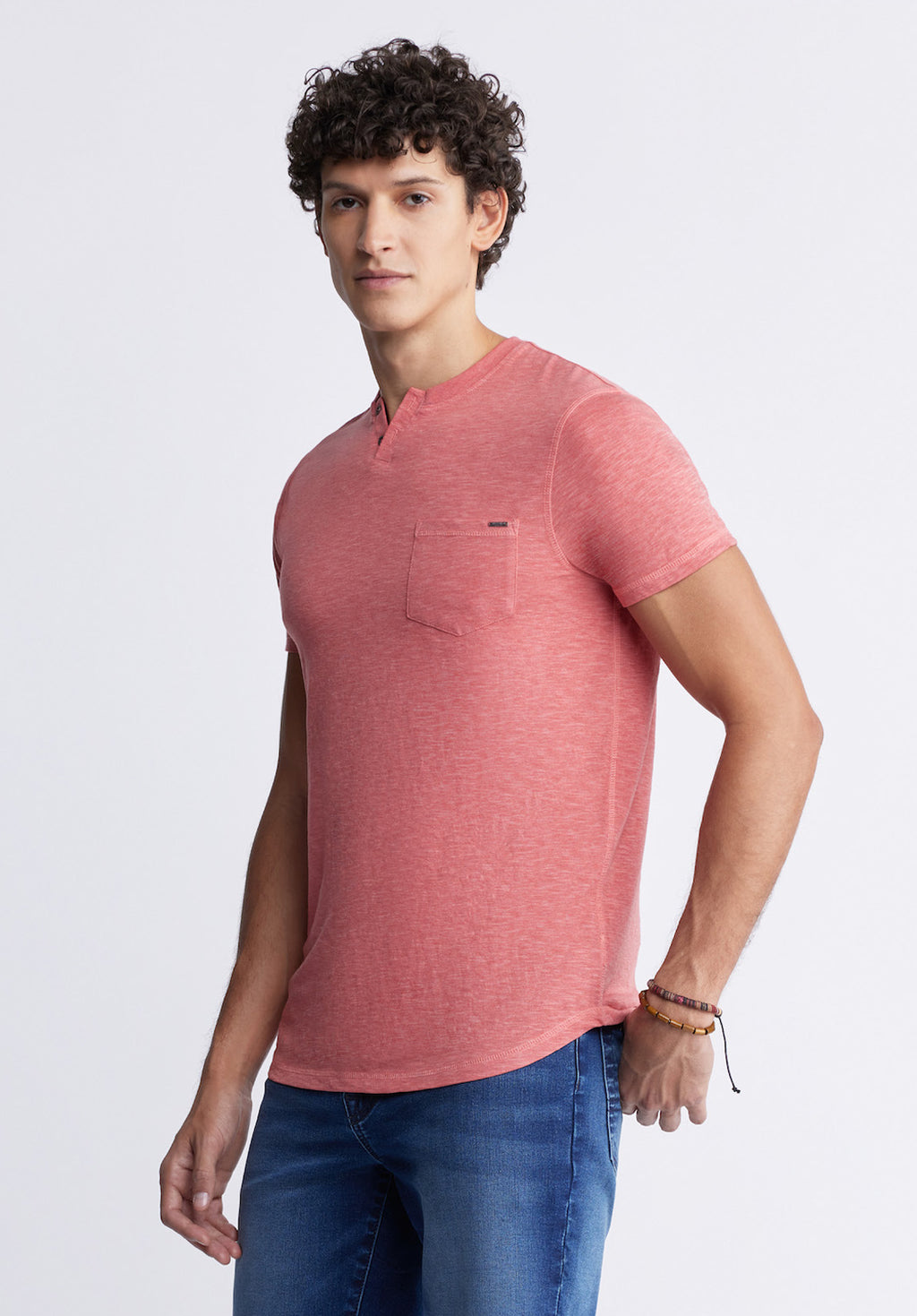 Kadyo Men's Pocket Henley Top in Mineral Red Buffalo Jeans