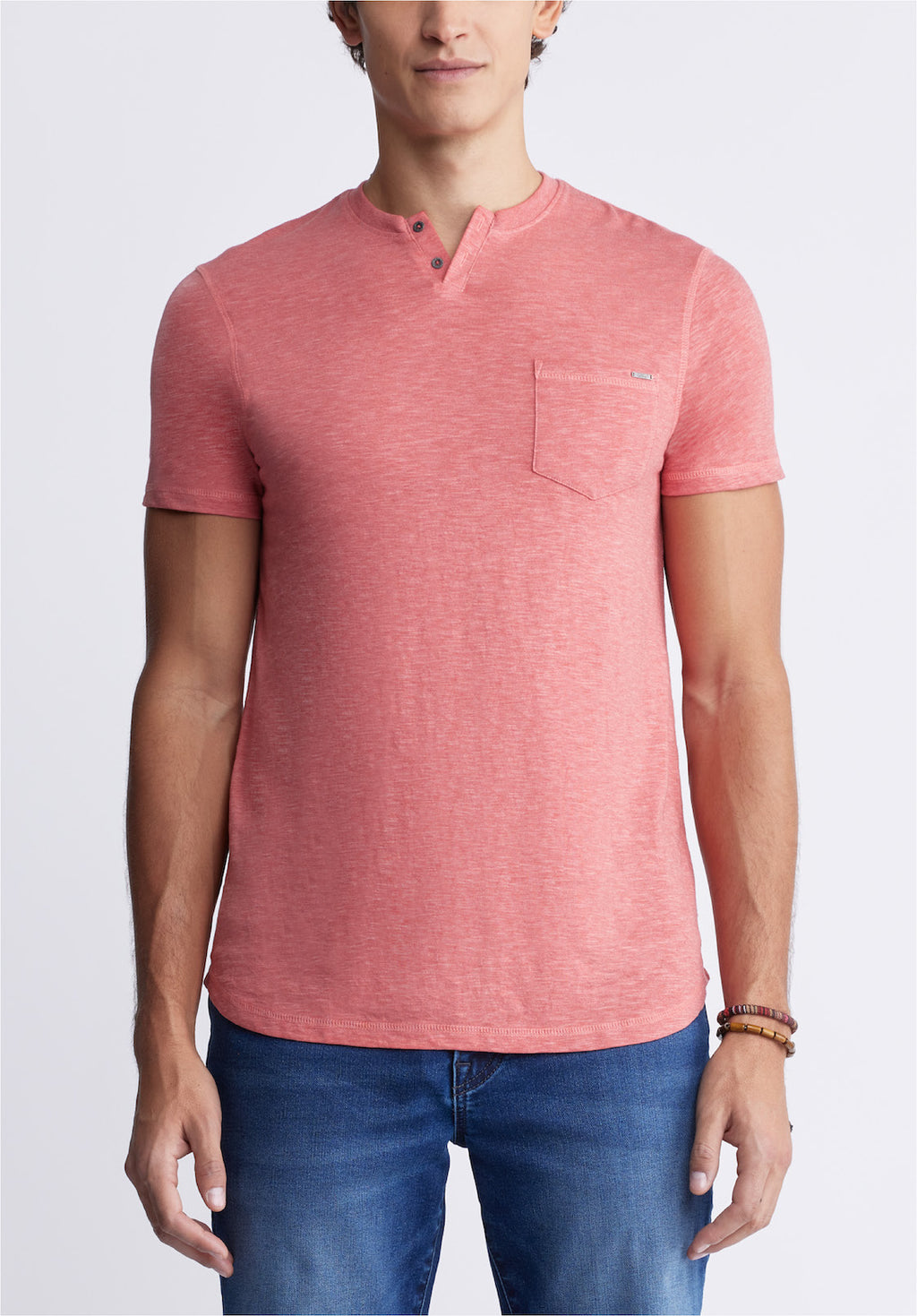 Kadyo Men's Pocket Henley Top in Mineral Red Buffalo Jeans