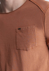 Buffalo David Bitton Kamizo Men's Pocket T-shirt in Mocha Brown - BM24346 Color 