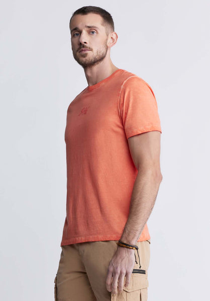 Buffalo David Bitton Tundra Men's Short Sleeve Graphic T-shirt, Orange - BM24347 Color SHELL PINK
