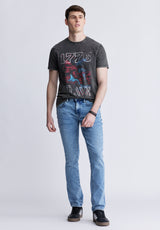 Buffalo David Bitton Tykeim Men's Short Sleeve Graphic T-shirt, Black Vintage - BM24353 Color BLACK