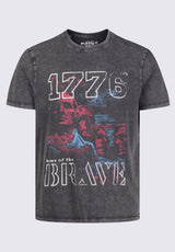 Buffalo David Bitton Tykeim Men's Short Sleeve Graphic T-shirt, Black Vintage - BM24353 Color 
