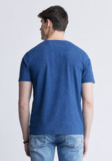 Buffalo David Bitton Tyrus Men's Short Sleeve Graphic T-shirt, Blue - BM24355 Color BLUE DEPTHS