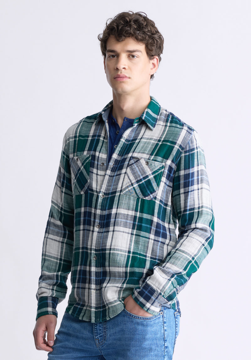 Buffalo David Bitton Men's Saolo Shirt, 2XL, Plaid Pattern