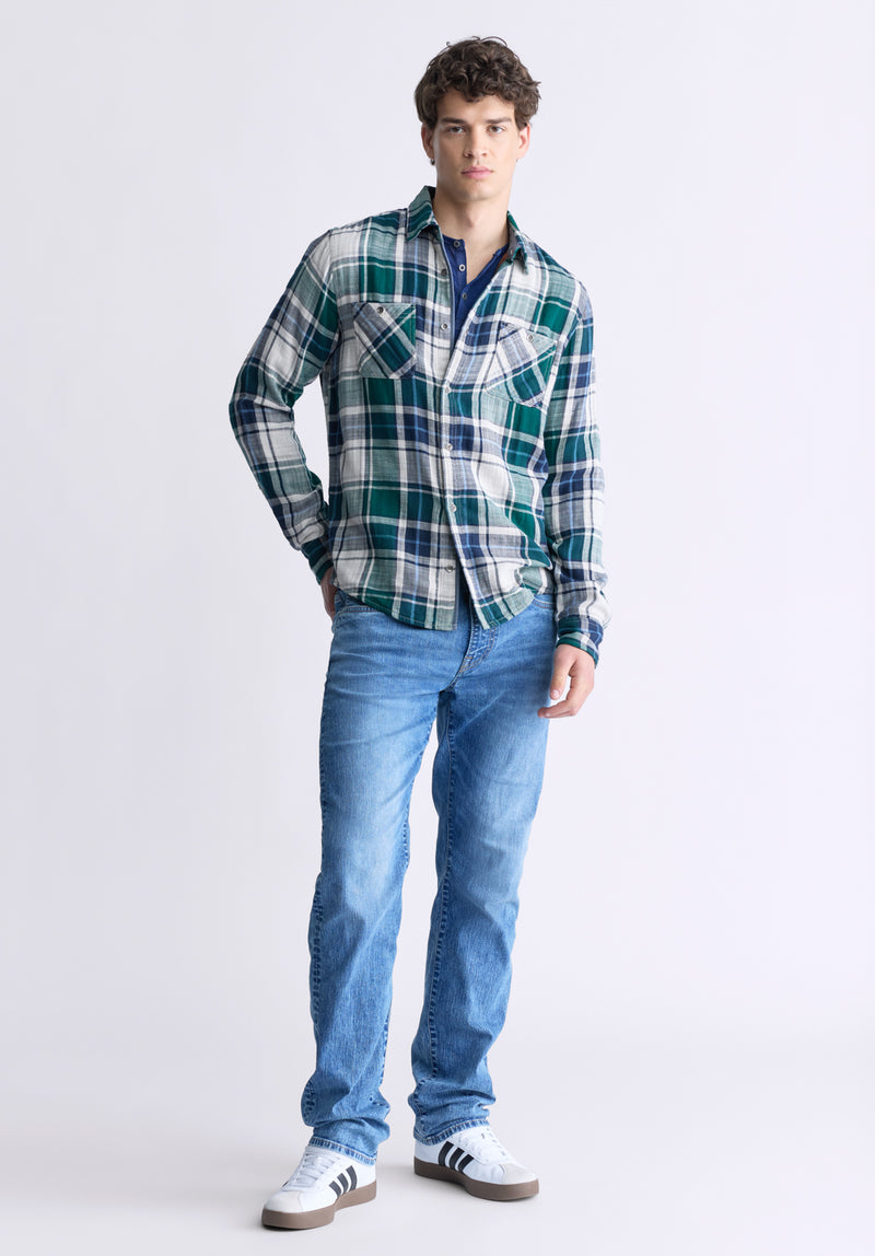 mens plaid dress shirts long sleeve Men's Muirfield Performance Long Sleeve Shirt - SDR-1