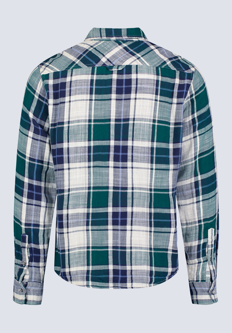 Saolo Men's Long-Sleeve Plaid Shirt, Forest Green Buffalo Jeans Saolo Men's Long-Sleeve Plaid Shirt, Forest Green Buffalo Jeans