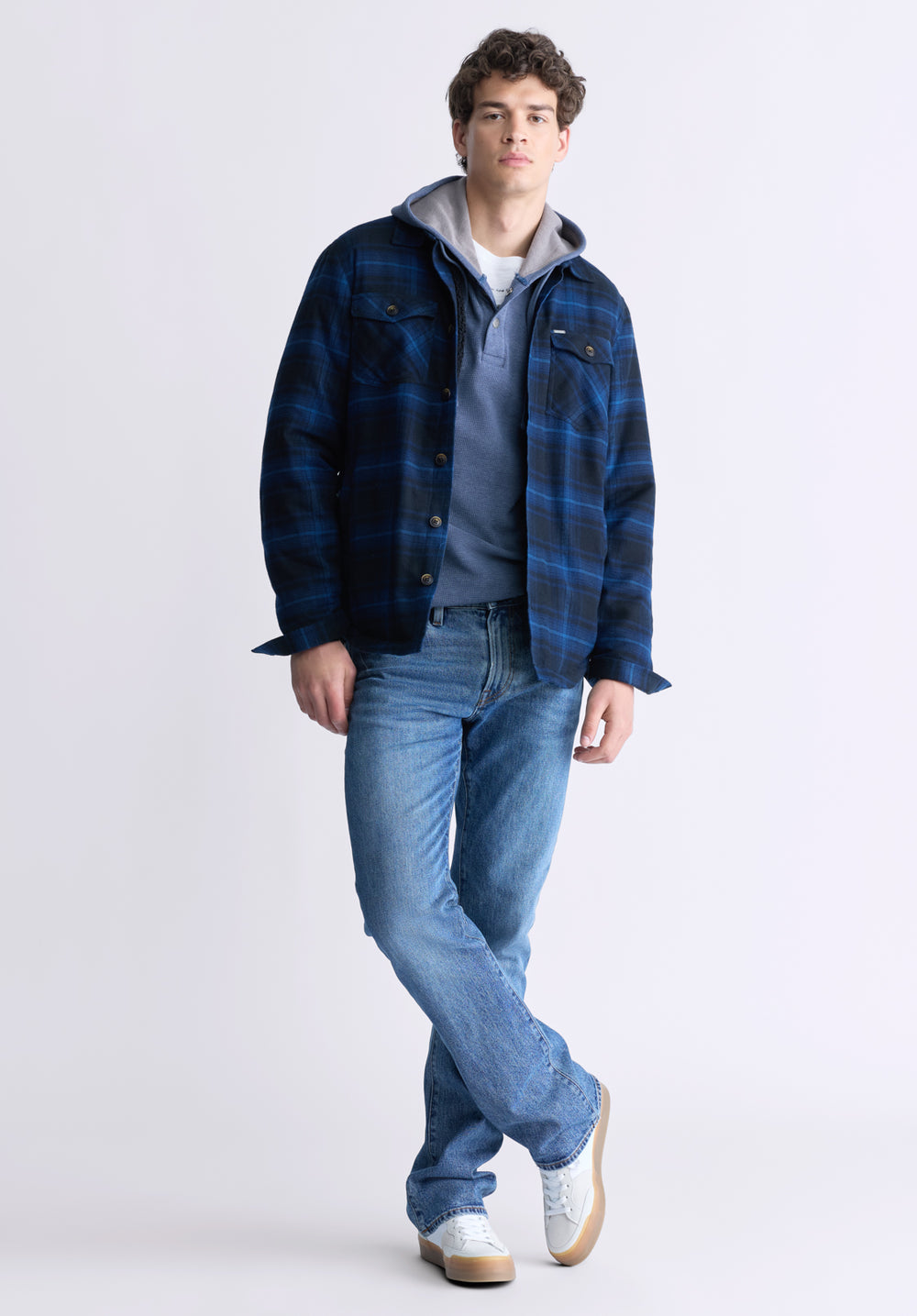 Jalika Men's Sherpa Lined Plaid Shacket, Black – Buffalo Jeans