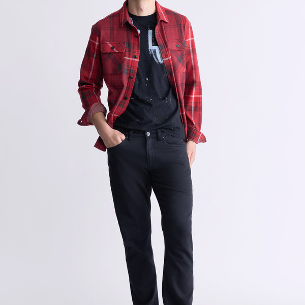 Buffalo Jeans Men's Samme Plaid Blanket Shirt, Cranberry