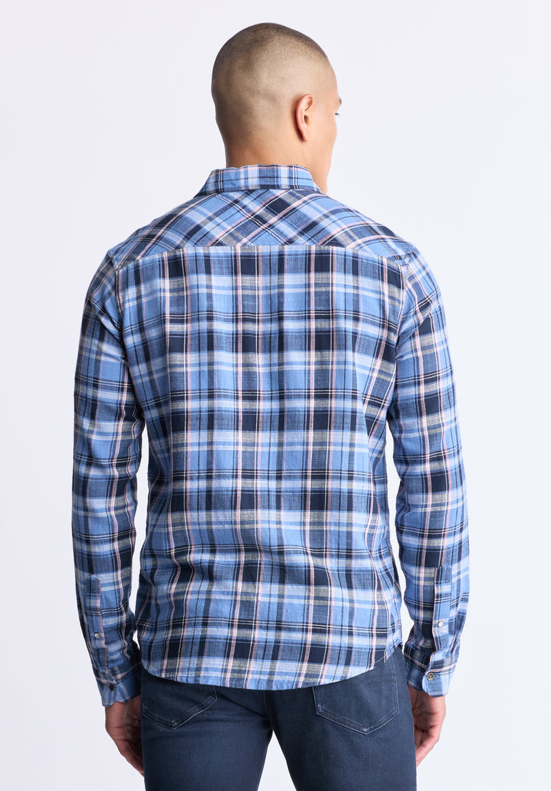 Buffalo Jeans Men's Saroz Classic Plaid Shirt, Midnight Blue - Size: XXL Buffalo Jeans Men's Saroz Classic Plaid Shirt, Midnight Blue - Size: XXL