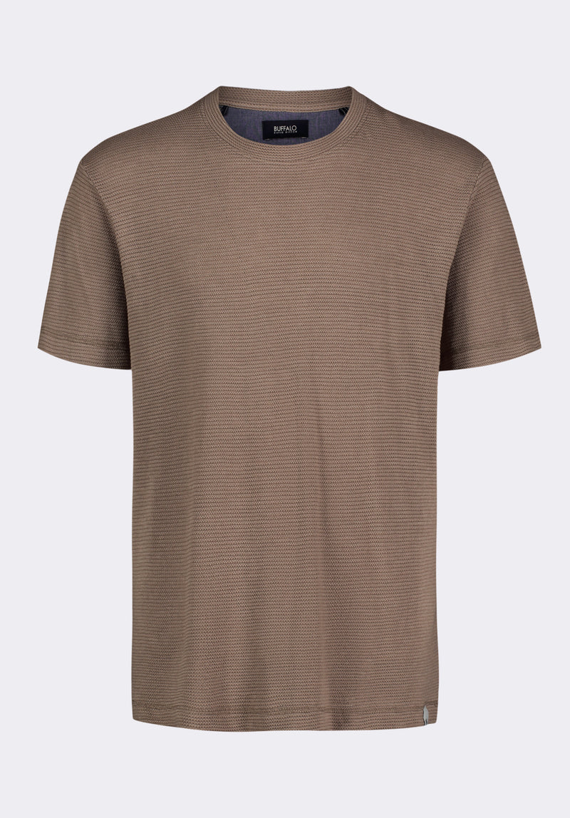 WDIRARA Men's Waffle Knit T-Shirt — Summer Short Sleeve Casual Tee, Soft & Stretchy