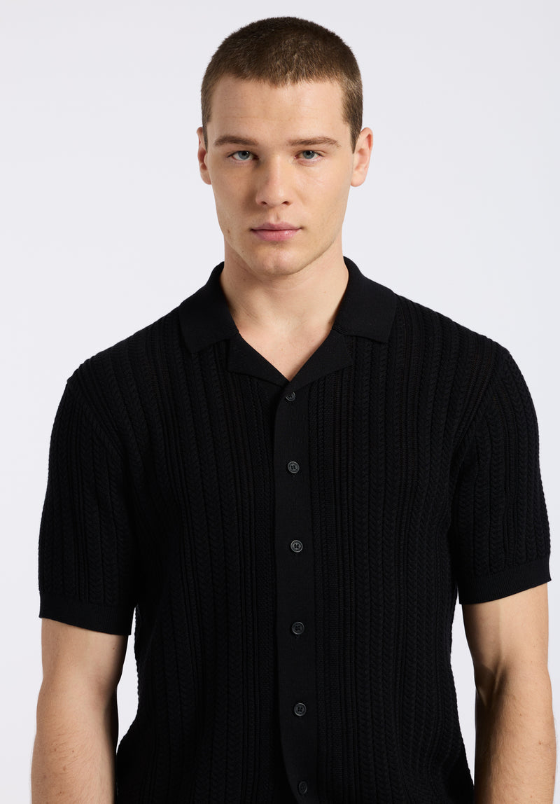 mens black dress sweater Ash & Erie Cardigan for Short Men Black / M minimal look. Black Pullover Leather detail Sweater-