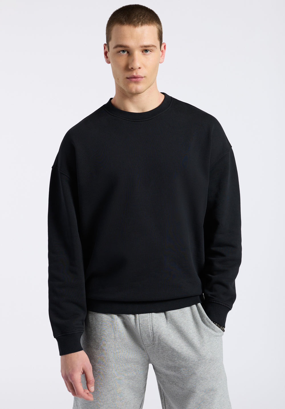 Famke Men's Relaxed Crewneck Sweatshirt, Black – Buffalo Jeans