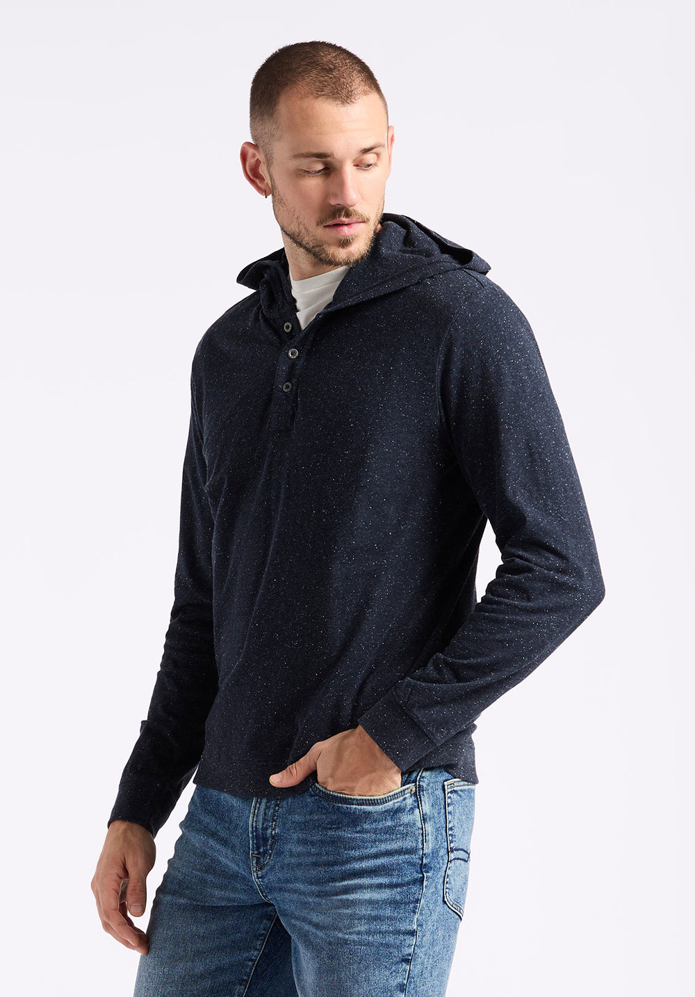 Kolder Men's Relaxed Fit Hooded Henley Top, Whale – Buffalo Jeans