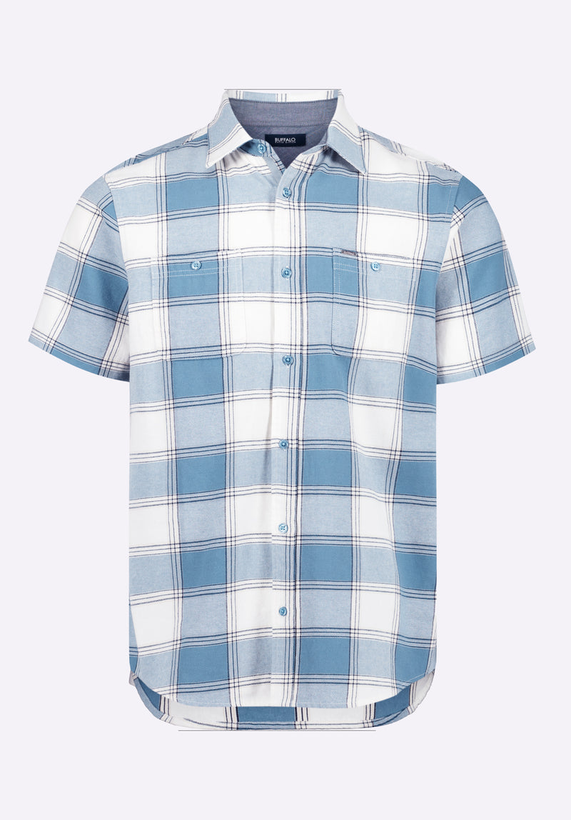 Buffalo David Bitton Men's Short Sleeve Plaid Button-Down Shirt - Regular Fit, Cotton