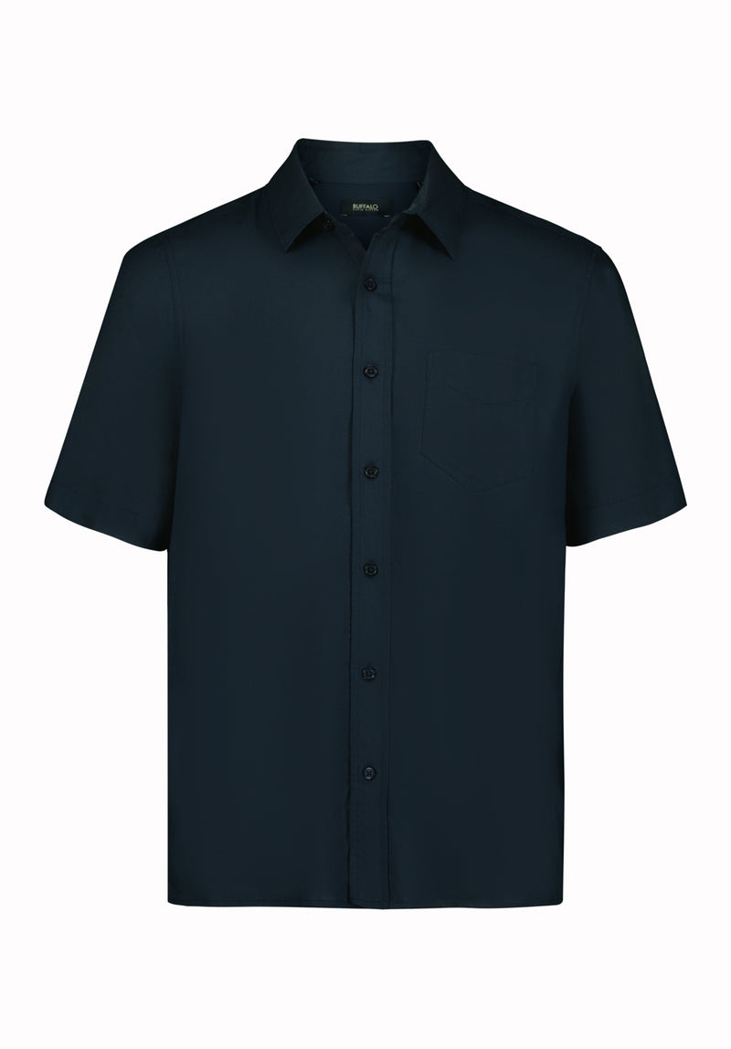 mens short sleeve dress shirts blue Sirilo Men's Short Sleeve Shirt, Whale – Buffalo Jeans