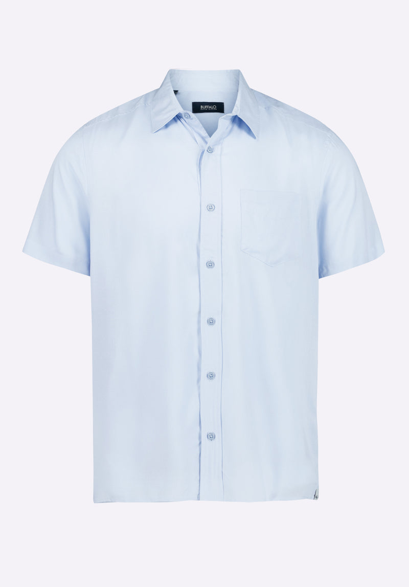 Buffalo David Bitton Men's Sirilo Fitted Short Sleeve Button-Up Shirt, Blue, Small Buffalo David Bitton Men's Sirilo Fitted Short Sleeve Button-Up Shirt, Blue, Small