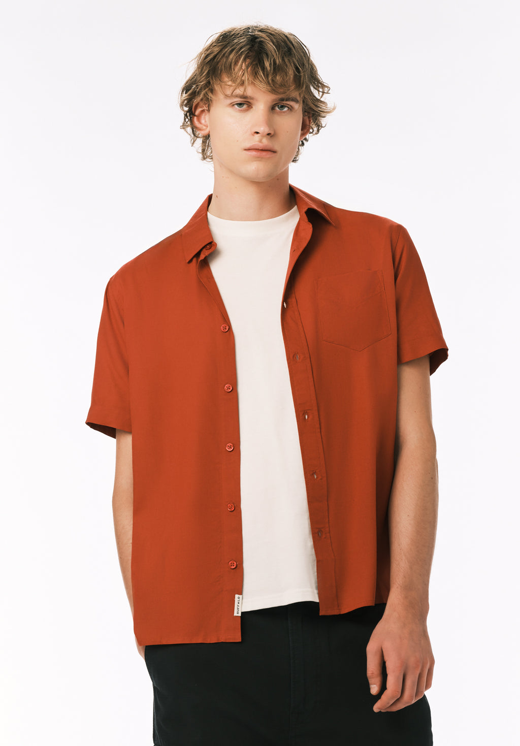 Sirilo Men's Short Sleeve Shirt, Baked Apple Red – Buffalo Jeans