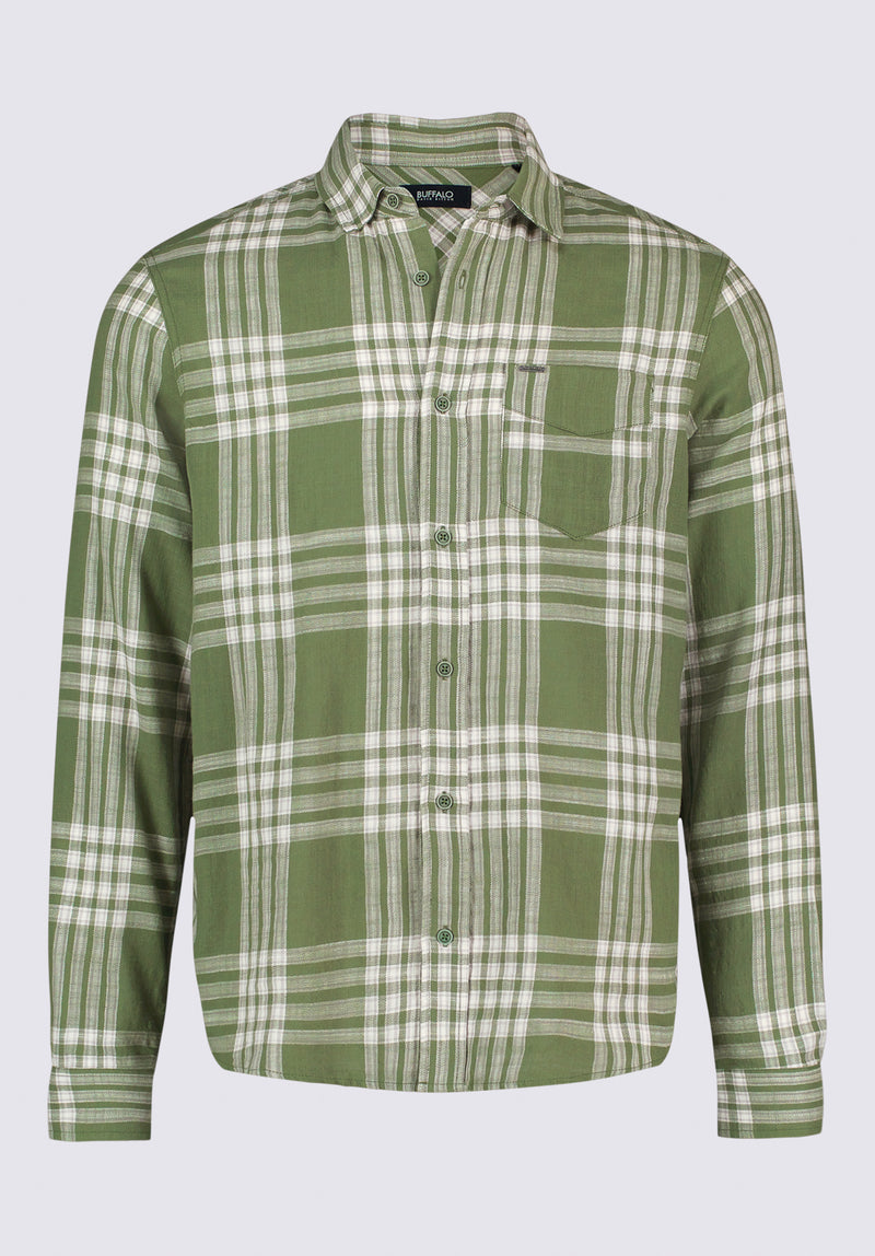 Saroz Men's Plaid Shirt, Hedge Green Hedge Green / XXL Saroz Men's Plaid Shirt, Hedge Green Hedge Green / XXL