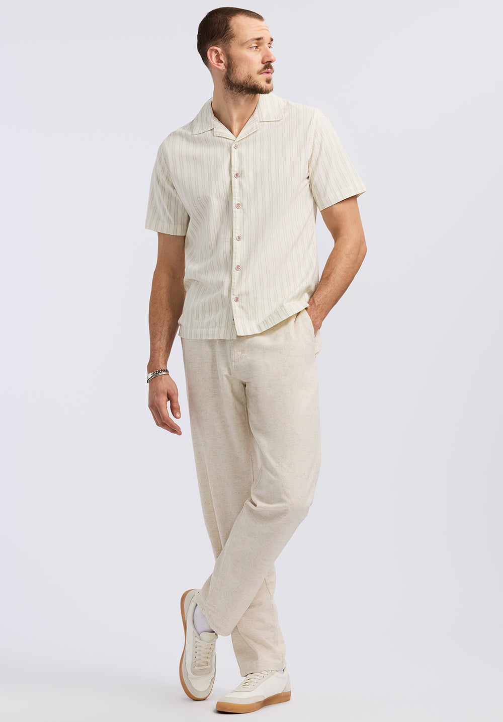Salaman Men's Short-Sleeve Striped Camp Shirt, GREEN OLIVE Buffalo Jeans Salaman Men's Short-Sleeve Striped Camp Shirt, GREEN OLIVE Buffalo Jeans