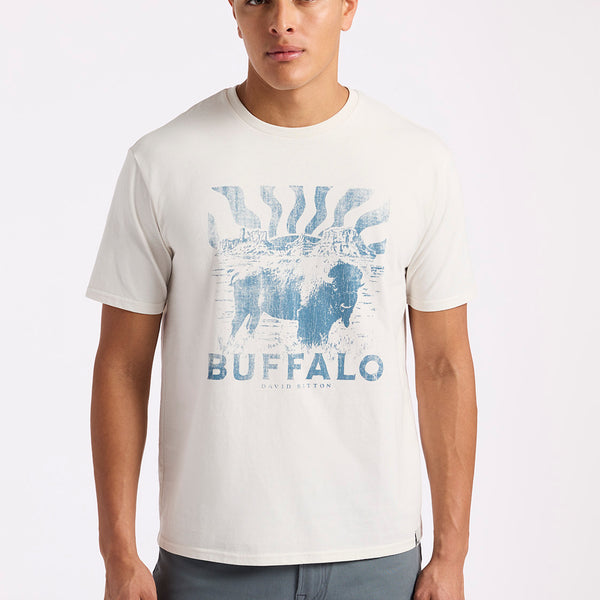 Tison Men's Graphic T-Shirt with Buffalo Print, Milk – Buffalo Jeans