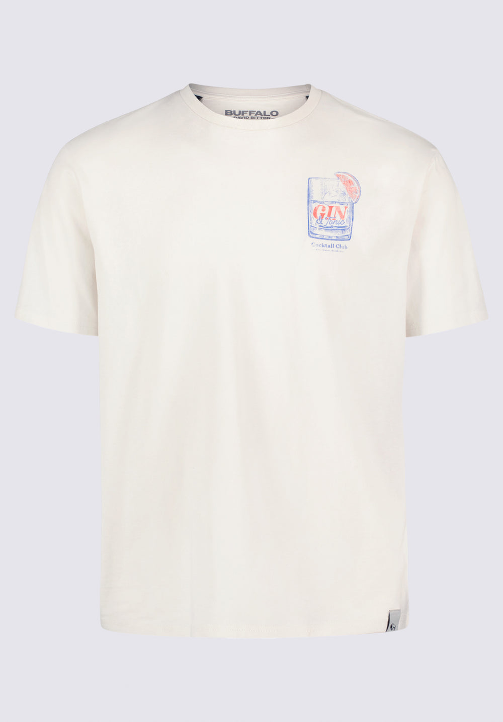 Torpoint Men's Graphic T-Shirt with Gin & Tonic Print, MILK