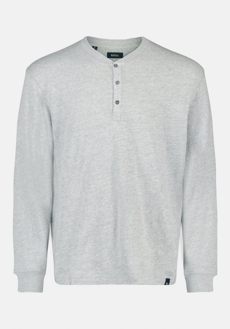 Kandid Men's Long-Sleeve Relaxed Henley Top color HEATHER GREY