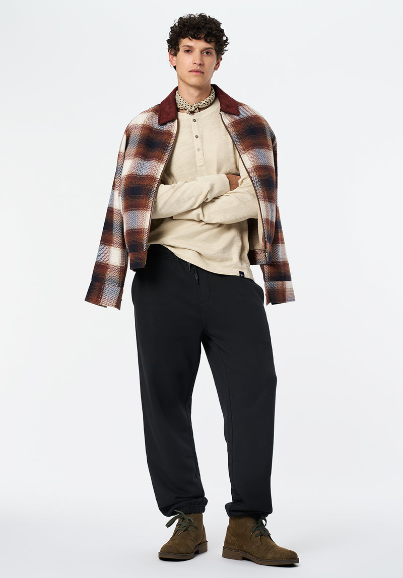 Kandid Men's Long-Sleeve Relaxed Henley Top color PEYOTE