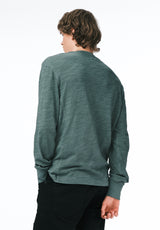 Kandid Men's Long-Sleeve Relaxed Henley Top color DARK FOREST