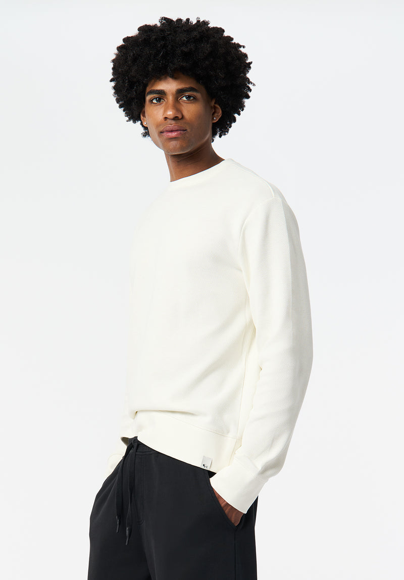 Kaya Men's Relaxed Crewneck Sweatshirt color MILK