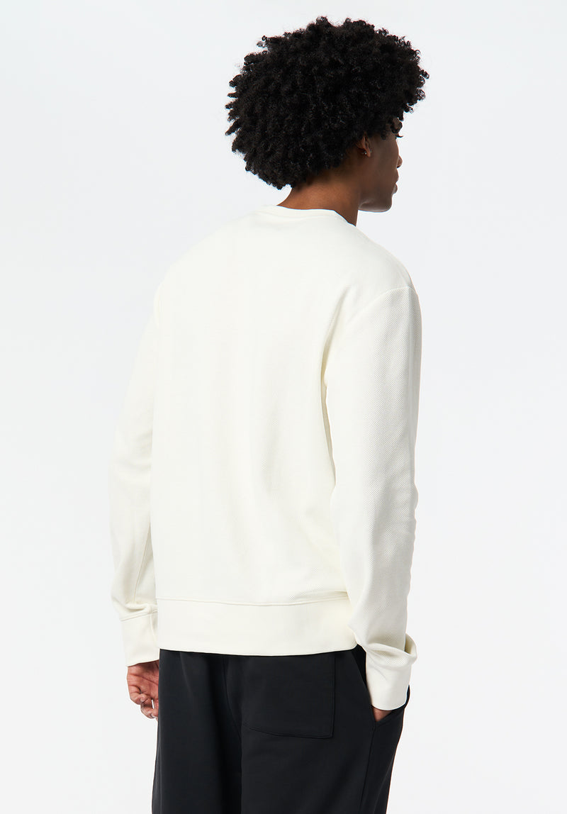Kaya Men's Relaxed Crewneck Sweatshirt color MILK