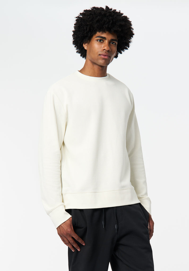 Kaya Men's Relaxed Crewneck Sweatshirt color MILK