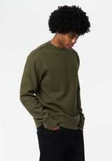 Kaya Men's Relaxed Crewneck Sweatshirt color FERN