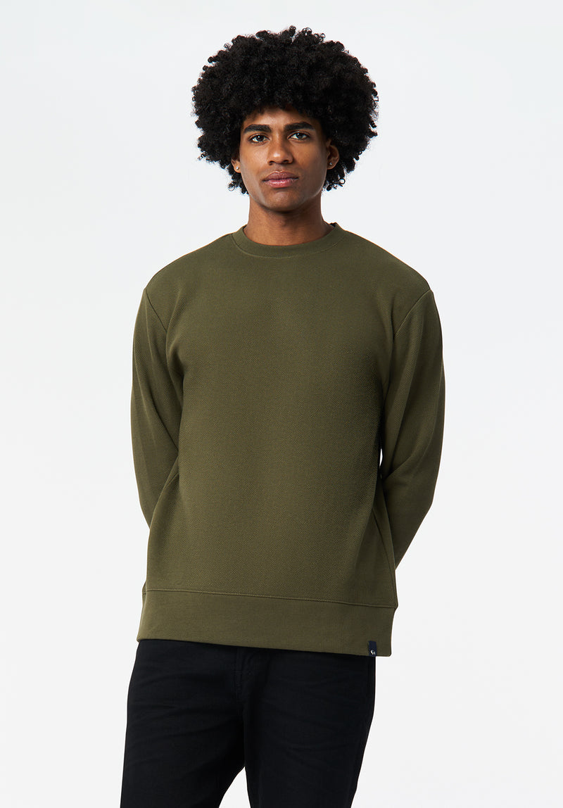 Kaya Men's Relaxed Crewneck Sweatshirt color FERN