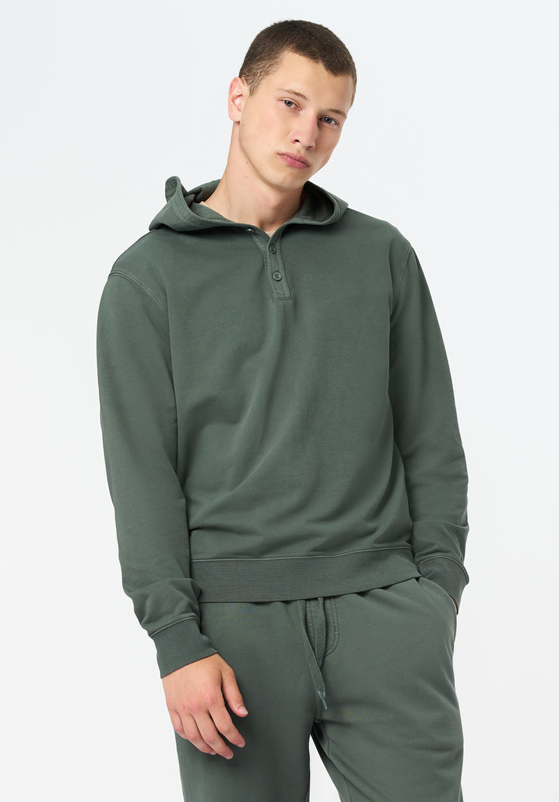 Kaye Men's Relaxed Pullover Hoodie color DARK FOREST