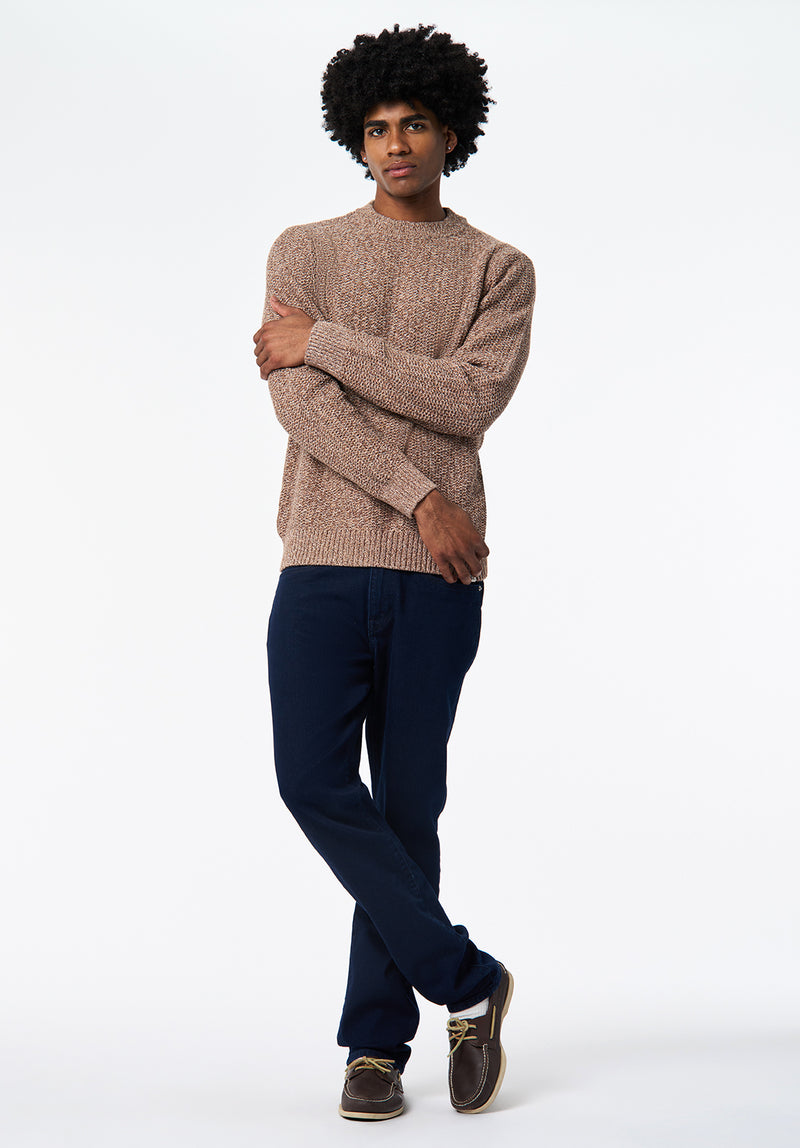 Waylon Men's Crew Neck Sweater color WOODSMOKE