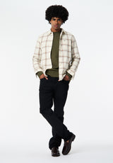 Sago Men’s Long-Sleeve Plaid Shirt color BUTTERCREAM