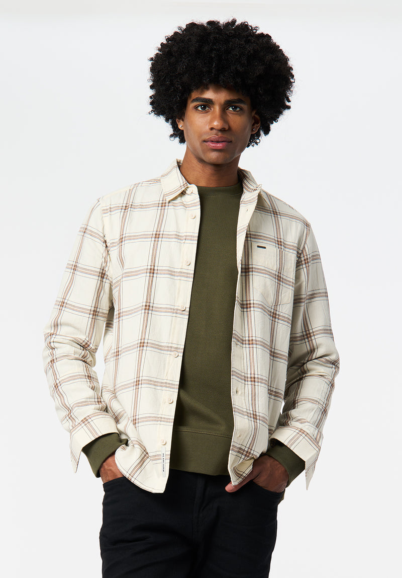 plaid dress shirts men Comfort Stretch Non-Iron Plaid Dress Shirt With Contrast Trim
