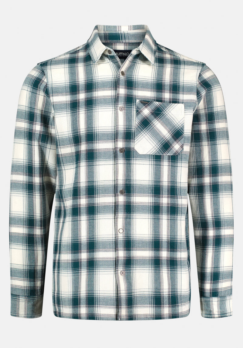 Sinclair Men's Long-Sleeve Plaid Shirt color DEEP TEAL
