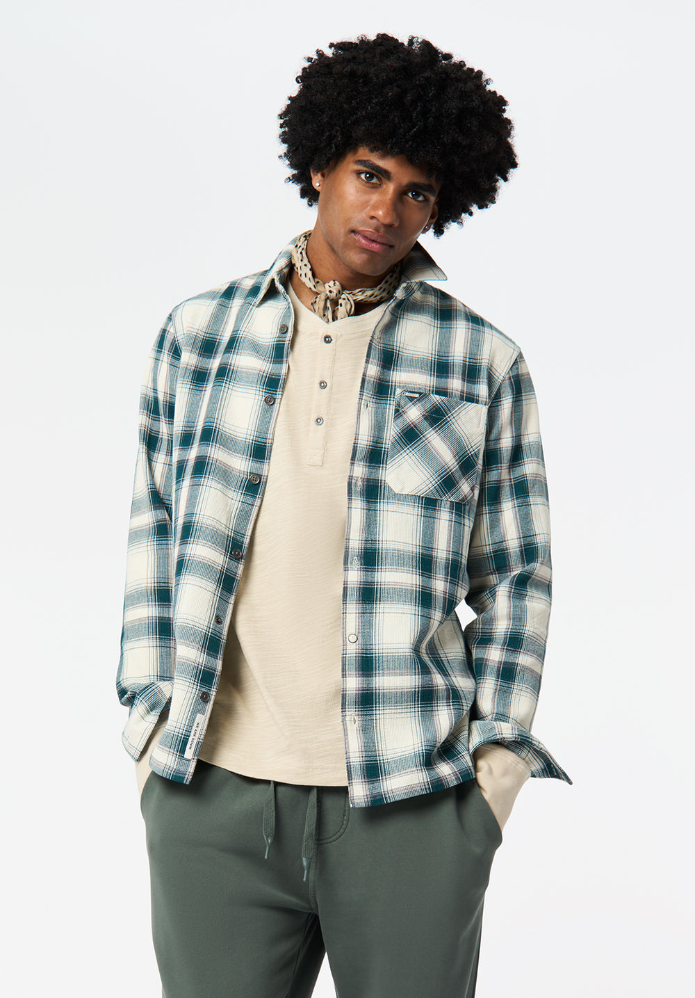 Sinclair Men's Long Sleeve Plaid Shirt, Deep Teal – Buffalo Jeans