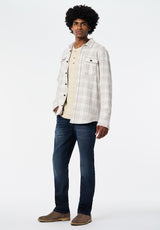 Samme Men's Long-Sleeve Plaid Blanket Shirt color MILK