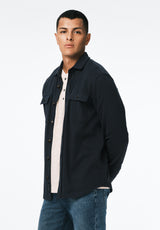Samme Men's Long-Sleeve Plaid Blanket Shirt color MIDNIGHT BLUE